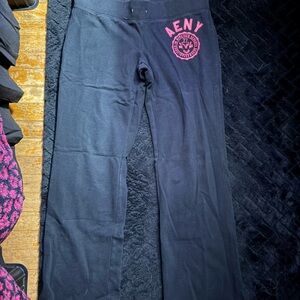 American Eagle Outfitters Black Sweatpants with Pink Logo